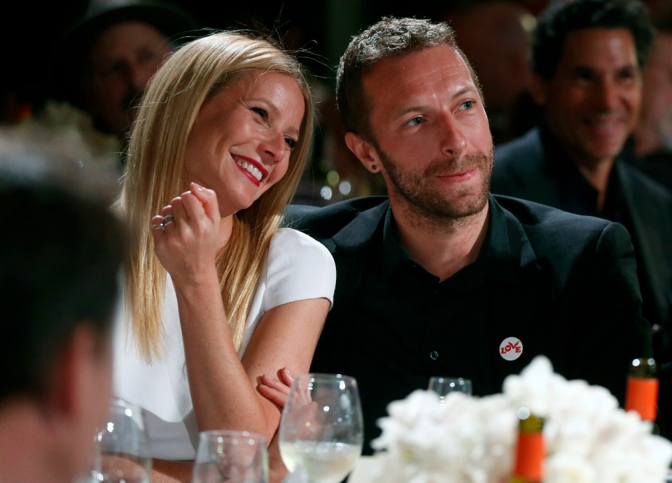 Gwyneth Paltrow, left, and her ex-husband, Coldplay singer Chris Martin, before their conscious uncoupling