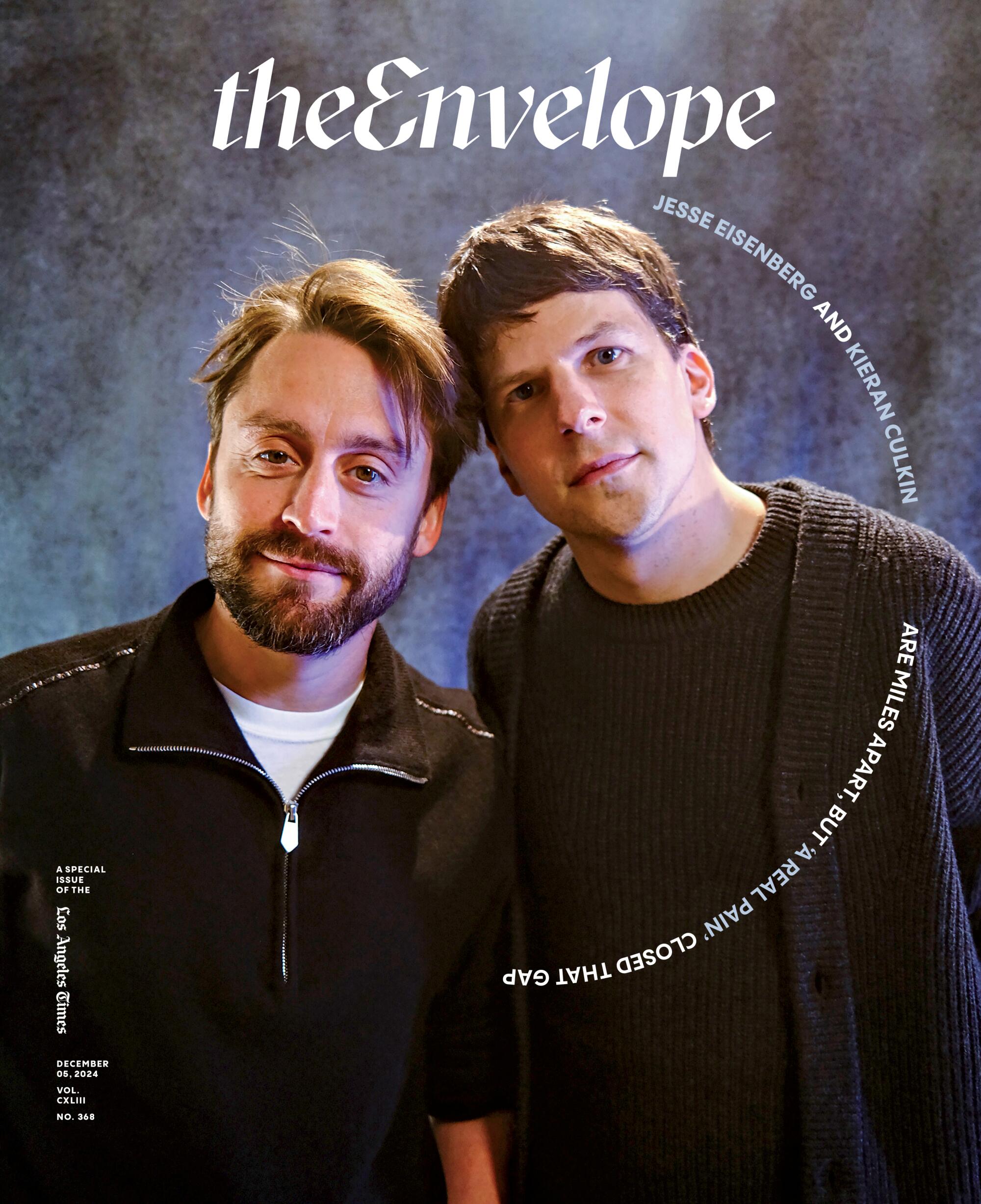 The Envelope magazine cover of Jesse Eisenberg and Kieran Culkin