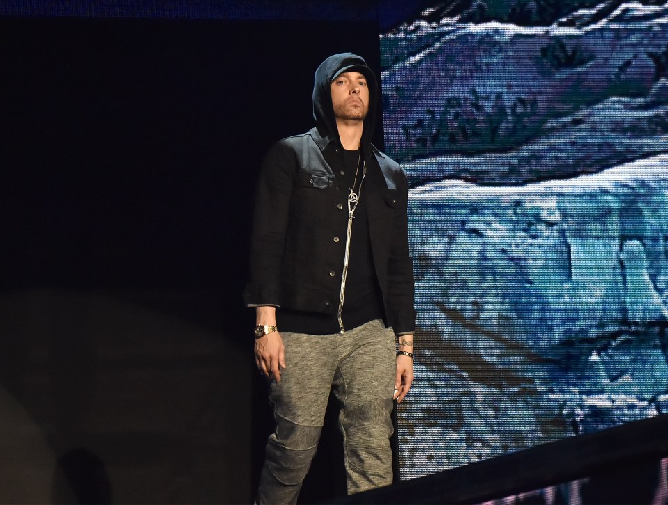 Eminem performing on stage during the MTV EMAS in November 2017