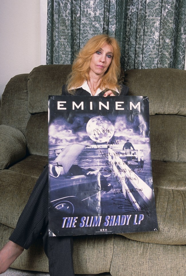 Debbie holding an Eminem poster in 2005