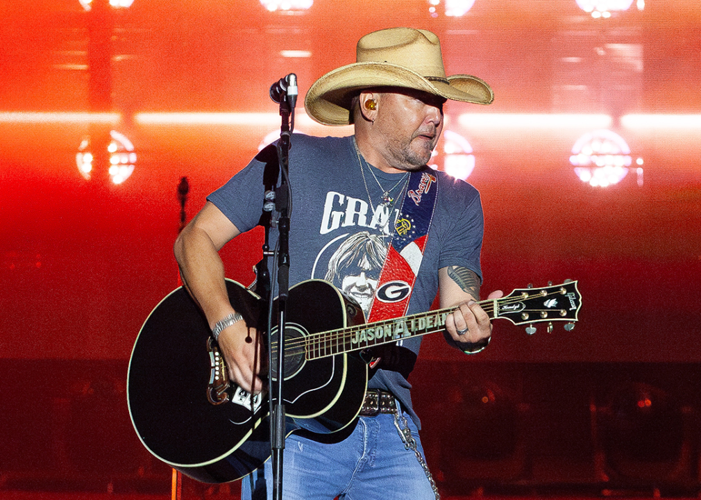 Jason Aldean performs onstage.