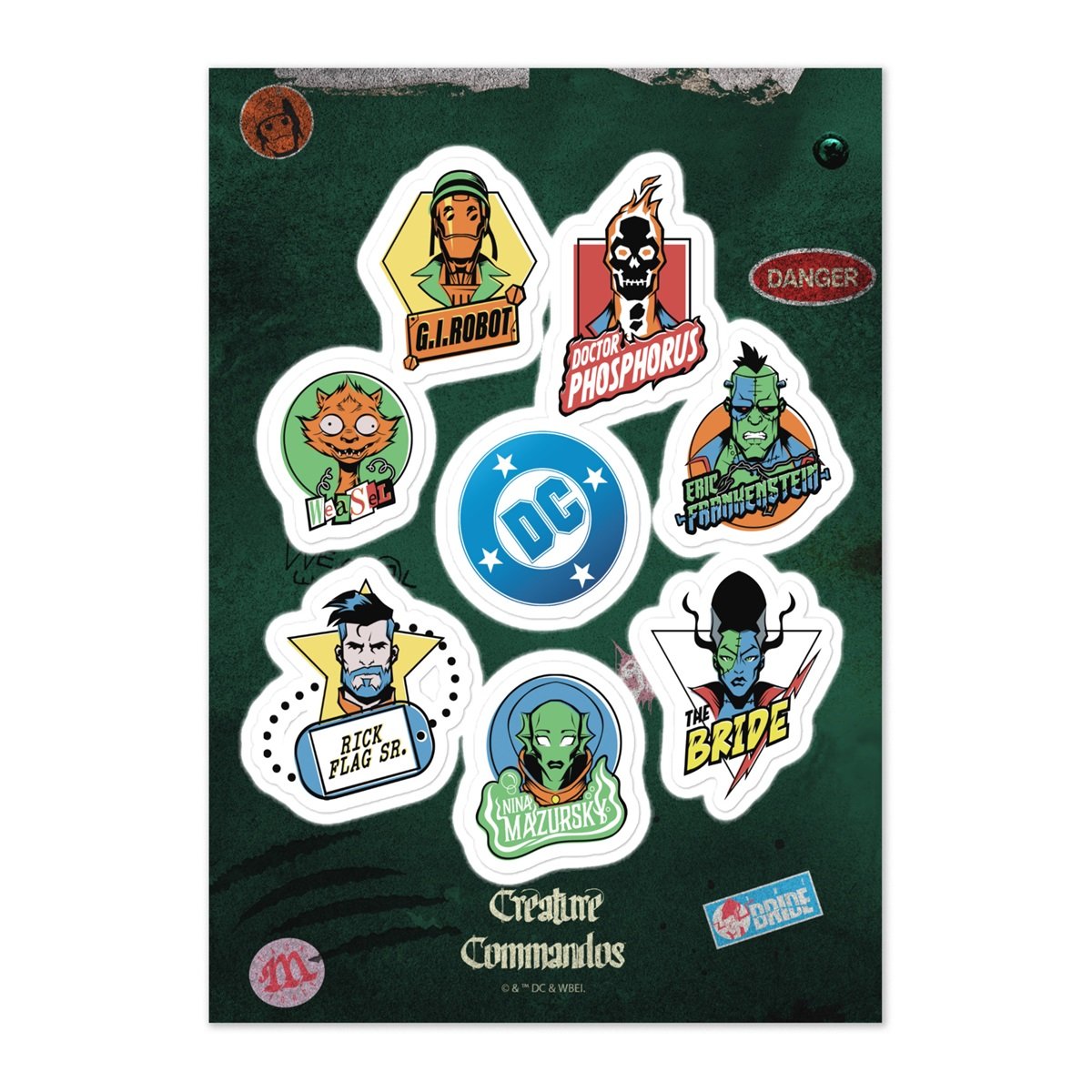 Creature Commandos sticker set.