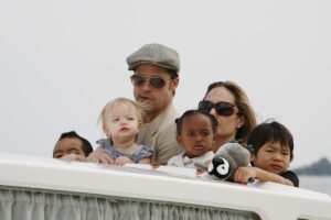 Brad Pitt, Angelina Jolie and their kids