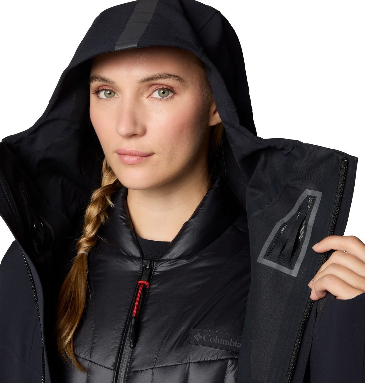 Person wearing a Darth Vader jacket and holding it open to show the details