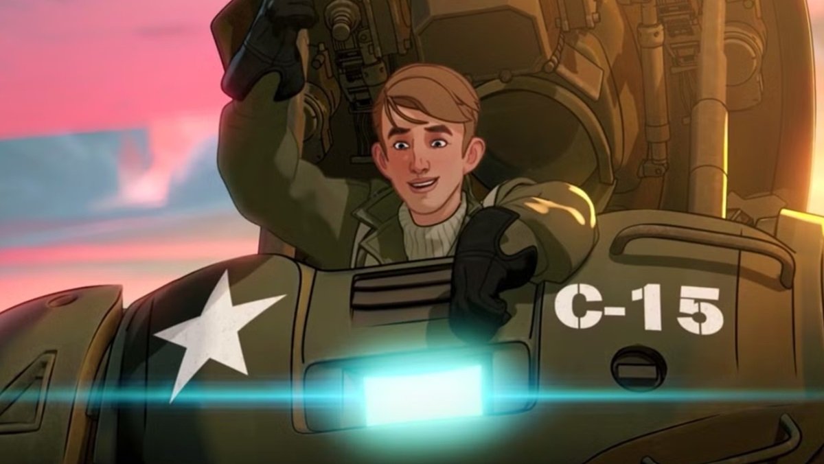 Steve Rogers in the World War II era Iron Man suit in What If...? season one.