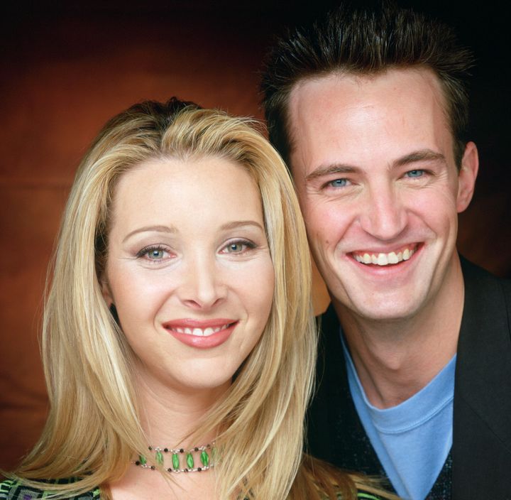 Kudrow as Phoebe Buffay and Matthew Perry as Chandler Bing on "Friends."