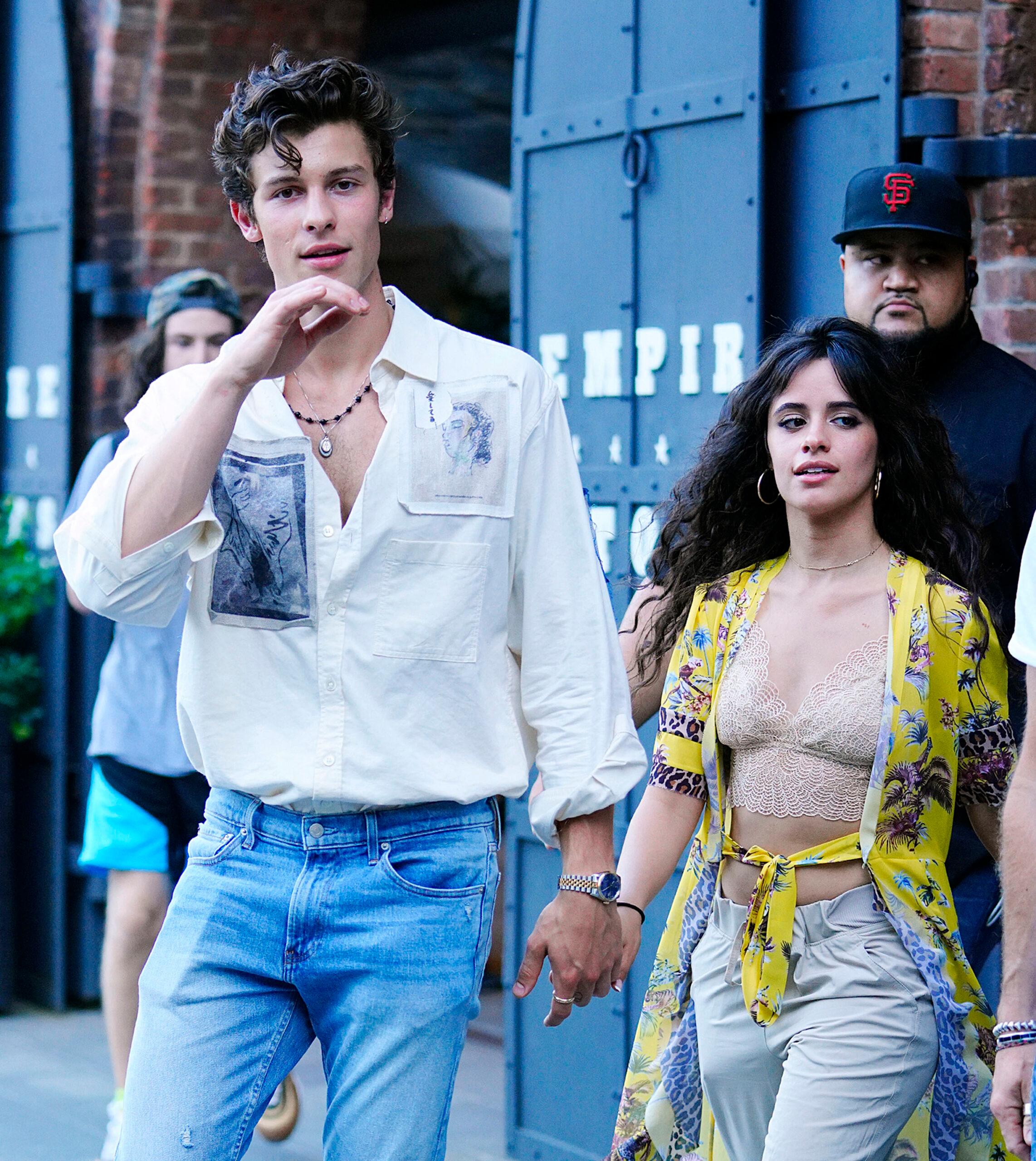 Camila Cabello and Shawn Mendes take a romantic walk on his 21st Birthday in Brooklyn, NY.