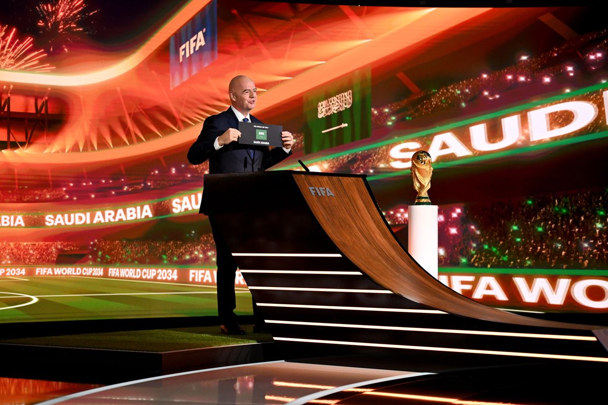 ZURICH, SWITZERLAND - DECEMBER 11: FIFA President Gianni Infantino announces Saudi Arabia as the host of the FIFA World Cup 2034 during the Extraordinary FIFA Congress 2024 at the Home of FIFA on December 11, 2024 in Zurich, Switzerland. (Photo by Harold Cunningham - FIFA/FIFA via Getty Images)