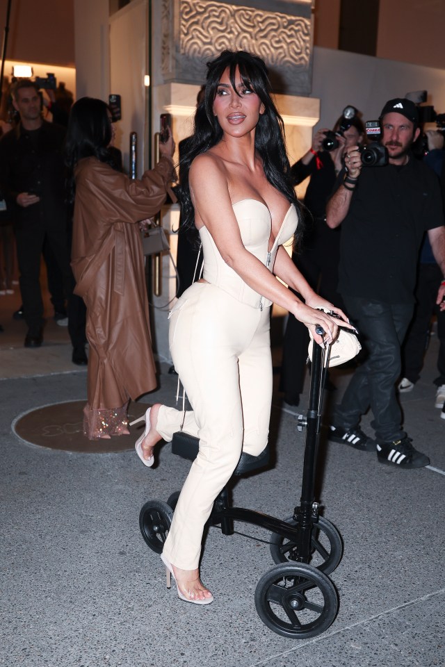 The reality star attended the opening of her SKIMS flagship store in New York City last night in heels despite her injury