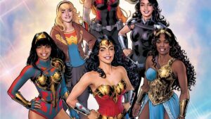 Wonder Woman and her fellow Amazons. Art by Nicola Scott.