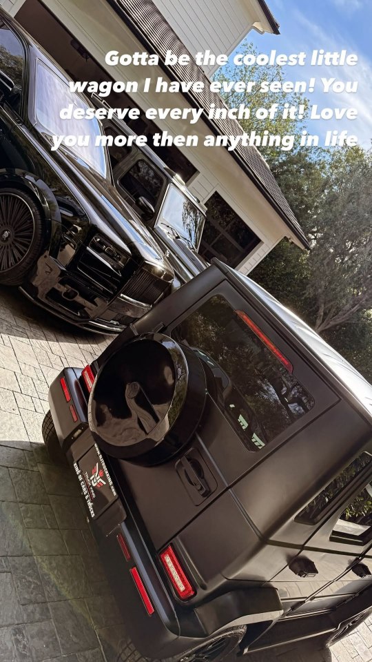 He bought his child a mini Mercedes G-Wagon