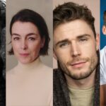 A collage of headshots featuring Nuno Lopes, Olivia Williams, Callum Kerr, and Luke Fetherston for The Wheel of Time season three