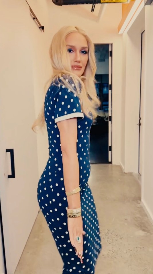 She slipped into a strikingly similar polka dot dress nearly three decades after the Don't Speak music video