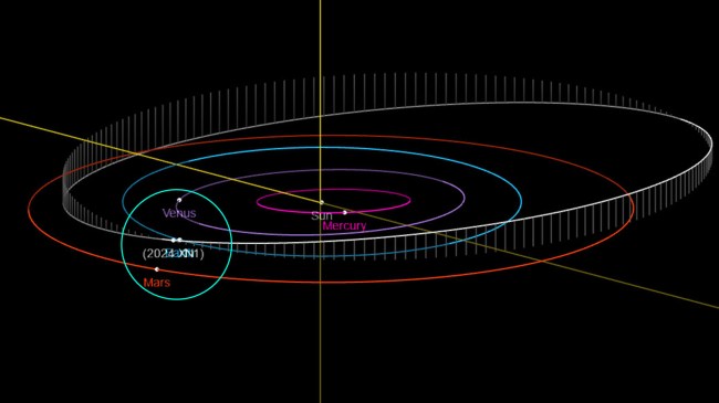 asteroid 2024 XN1 orbit earth