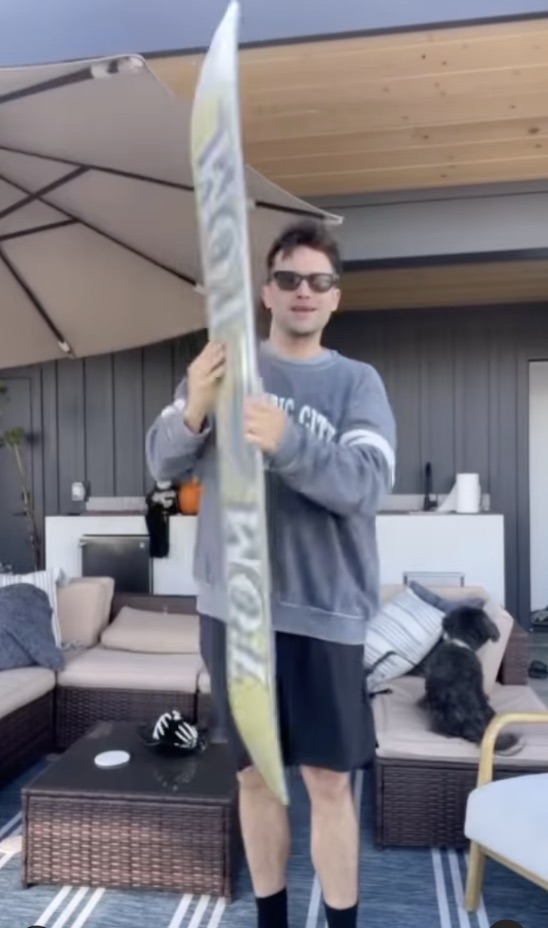 Tom Schwartz on the outdoor deck of his North Hollywood townhouse