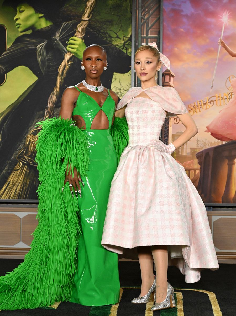 Cynthia Erivo and Ariana Grande attend the Los Angeles Premiere of Universal Pictures "Wicked" at Dorothy Chandler Pavilion on November 09, 2024 in Los Angeles, California. (Photo by Axelle/Bauer-Griffin/FilmMagic)