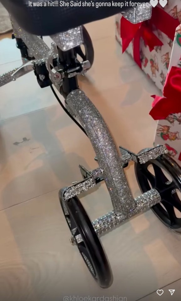 The scooter is adorned in gems