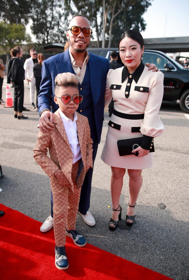 Anderson Paak and his ex Jae Lin attend the 62nd Annual GRAMMY Awards at STAPLES Center with their son