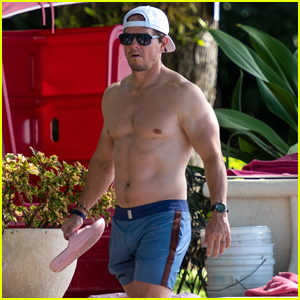 Mark Wahlberg Shows Off Ripped Shirtless Physique During Beach Day in Barbados