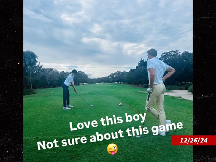 Tom Brady Ditches Shirt For Golf Outing With Son