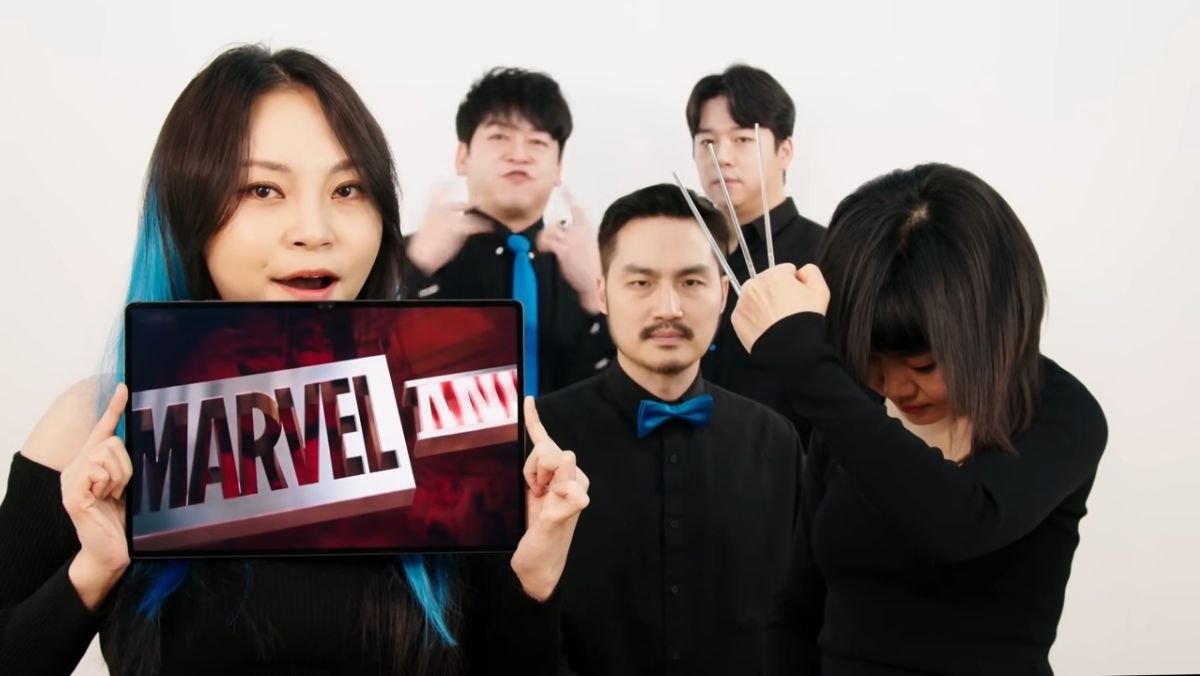 image of five asian singers posing while covering x-men theme song in acapella version