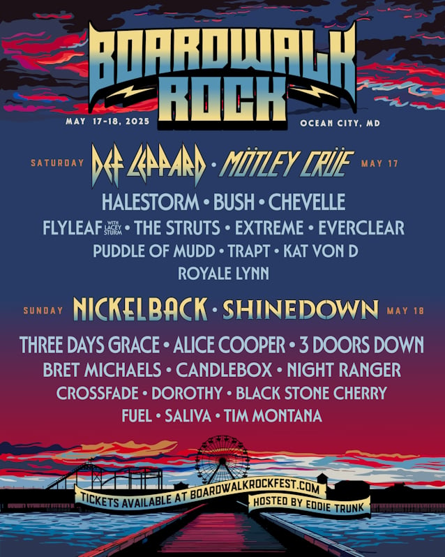 DEF LEPPARD, NICKELBACK, MÖTLEY CRÜE, SHINEDOWN To Headline Inaugural BOARDWALK ROCK