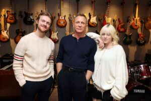 Finneas O'Connell, Daniel Craig and Billie Eilish