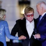 Elton John shocked as Joe Biden surprises him with National Humanities Medal – video