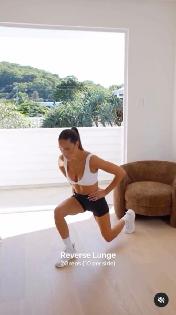 Fitness Model Kayla Itsines in Two-Piece Workout Gear Shares "Small Spaces Workout"