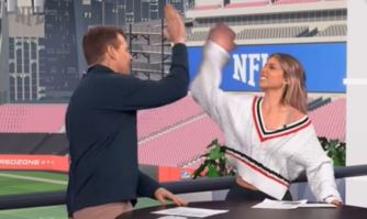 'Overtime' Megan Eugenio has appeared on NFL RedZone alongside Scott Hanson