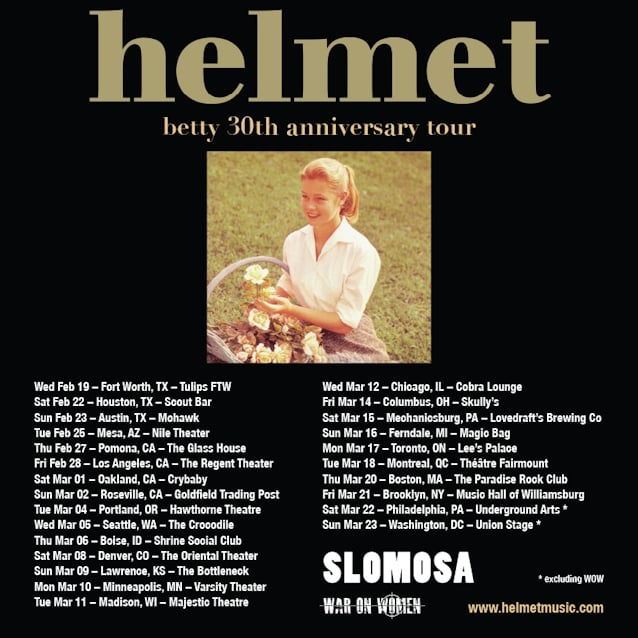 HELMET Announces 'Betty' 30th-Anniversary North American Tour For February/March 2025