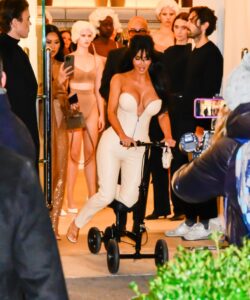 Kim Kardashian has been slammed as 'embarrassing' for using a scooter for her broken foot