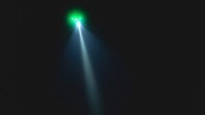 green UFO shines light