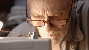 Ricky in the prison sewing room in 'The Quilters'