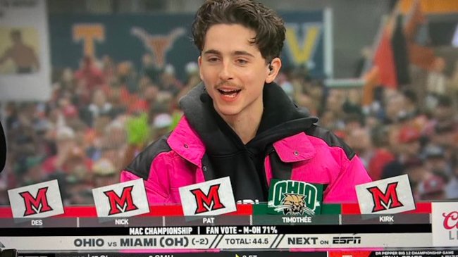 timothee chalamet on college gameday