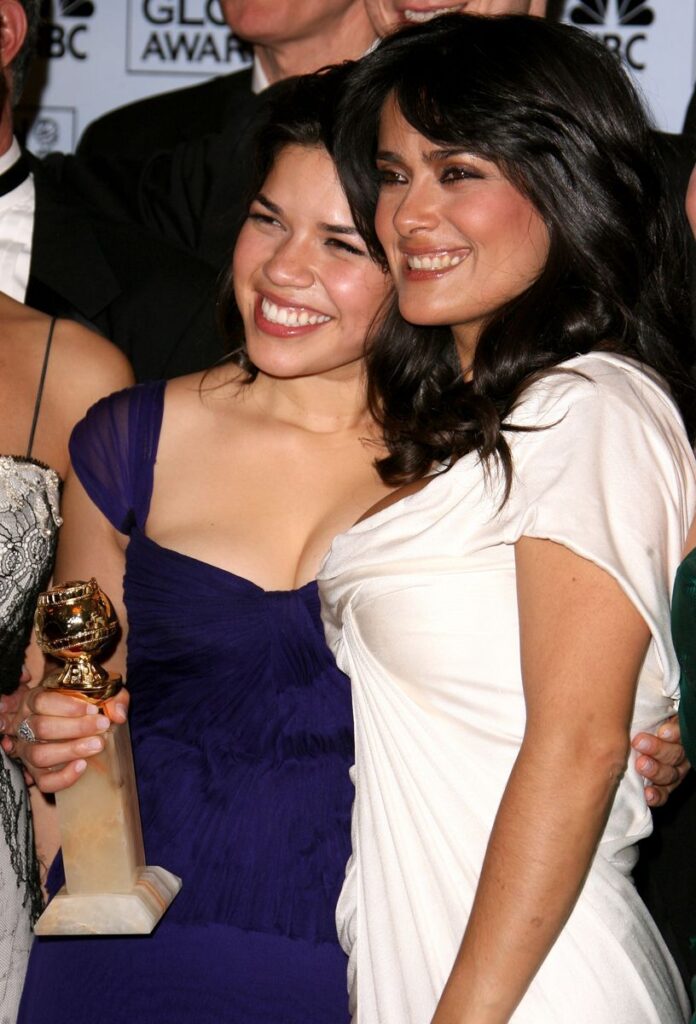 America Ferrera and Salma Hayek during the 64th Annual Golden Globe Awards