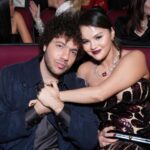 Benny Blanco and Selena Gomez at the 75th Emmy Awards on Jan. 15 at the Peacock Theater in Los Angeles.