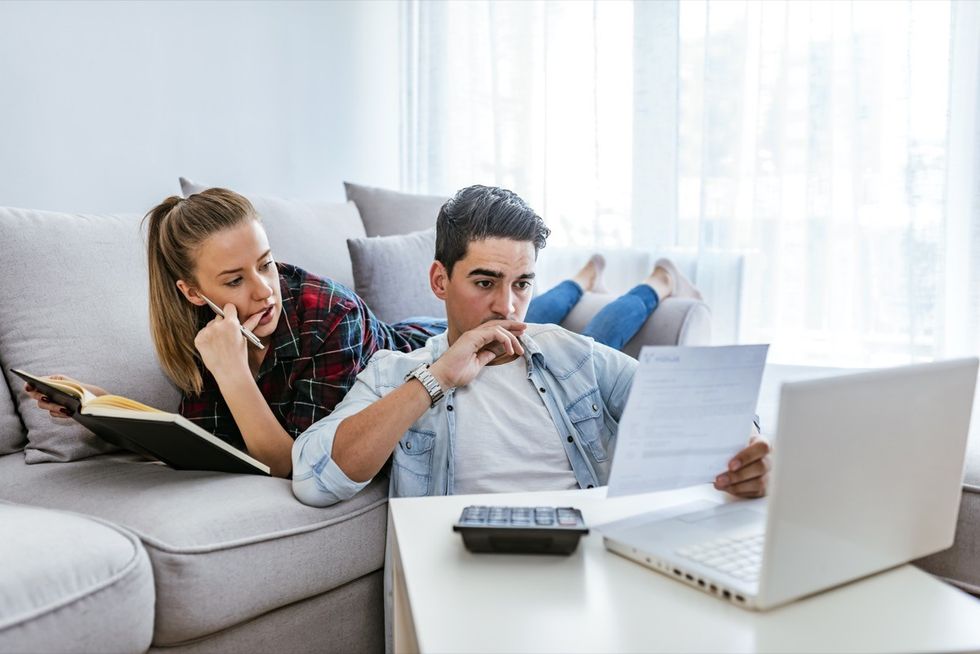 A couple working on their joint tax return