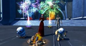 A screenshot of Star Wars: The Old Republic featuring in-game items for Life Day 2023