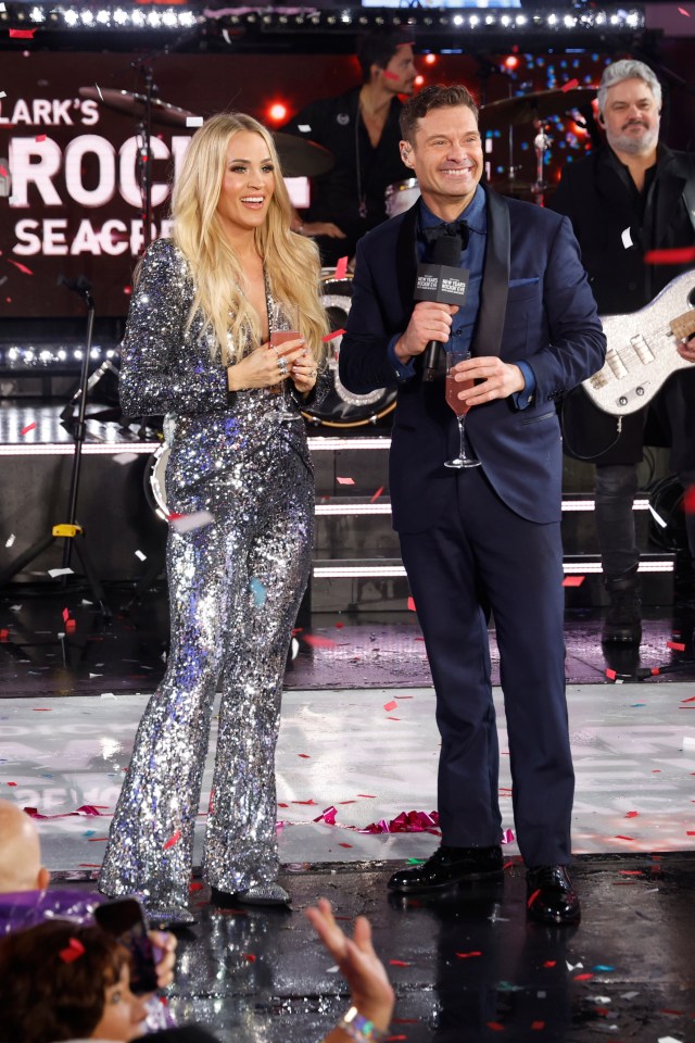 Carrie rang in the new year alongside Ryan Seacrest