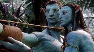 Sam Worthington and Zoe Saldaña in 2009's Avatar movie