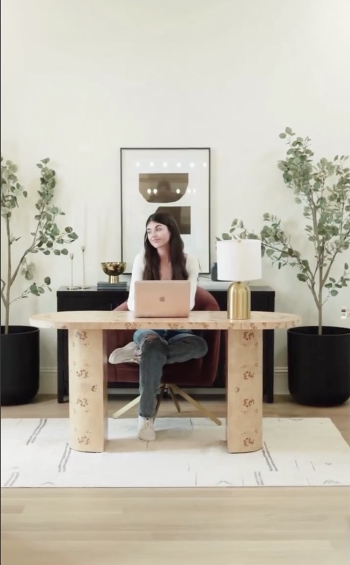 Madi works in the home office of her Waco, TX home