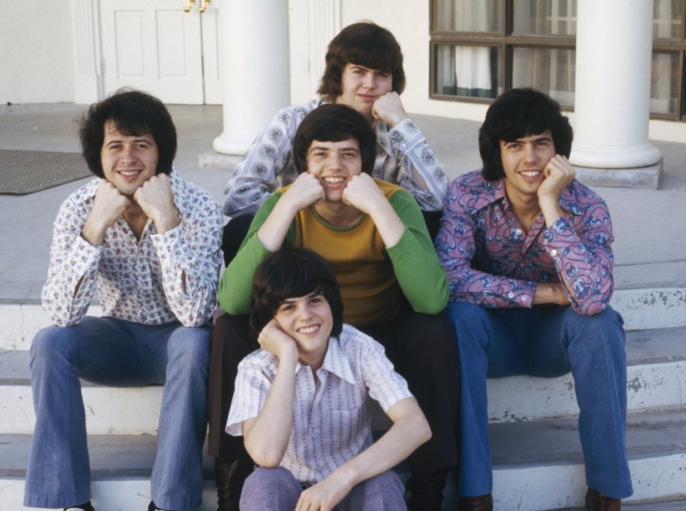 The Osmonds, circa 1972, featuring Donny, Wayne (middle, left), Jay, Alan, and Merrill