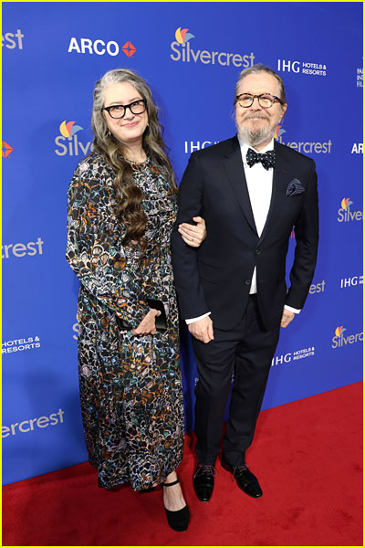 Gary Oldman and Gisele Schmidt at the Palm Springs International Film Awards