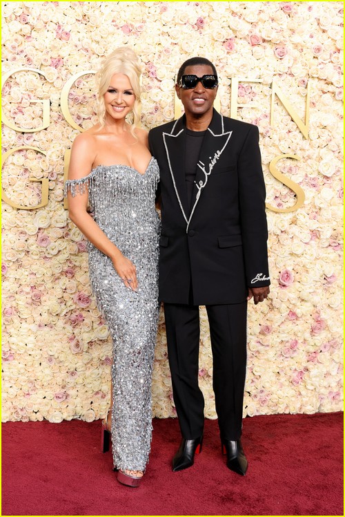 Babyface and girlfriend Rika Tischendorf at the Golden Globes