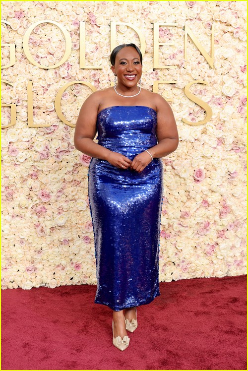 Red carpet correspondent Angelique Jackson at the Golden Globes