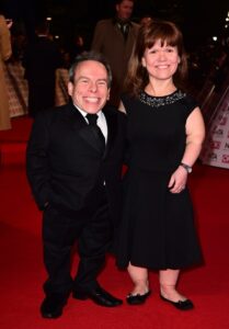 Warwick Davis and his late wife Samantha Davis at the National Television Awards.