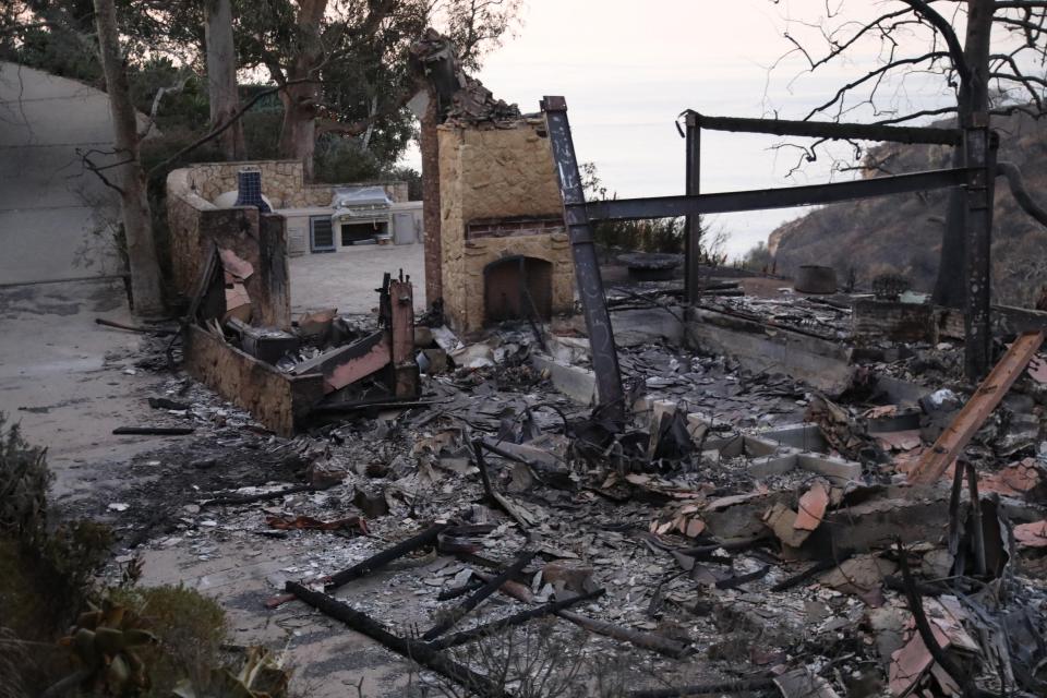 The actor said there was nothing left but a chimney and a few roof tiles