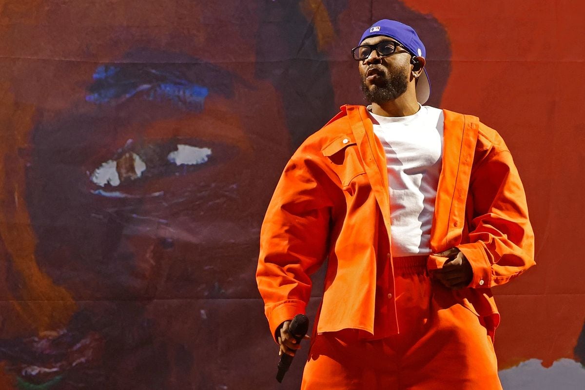 NEW YORK, NEW YORK - JUNE 11: Kendrick Lamar performs during the 2023 Governors Ball Music Festival at Flushing Meadows Corona Park on June 11, 2023 in New York City. (Photo by Taylor Hill/WireImage)