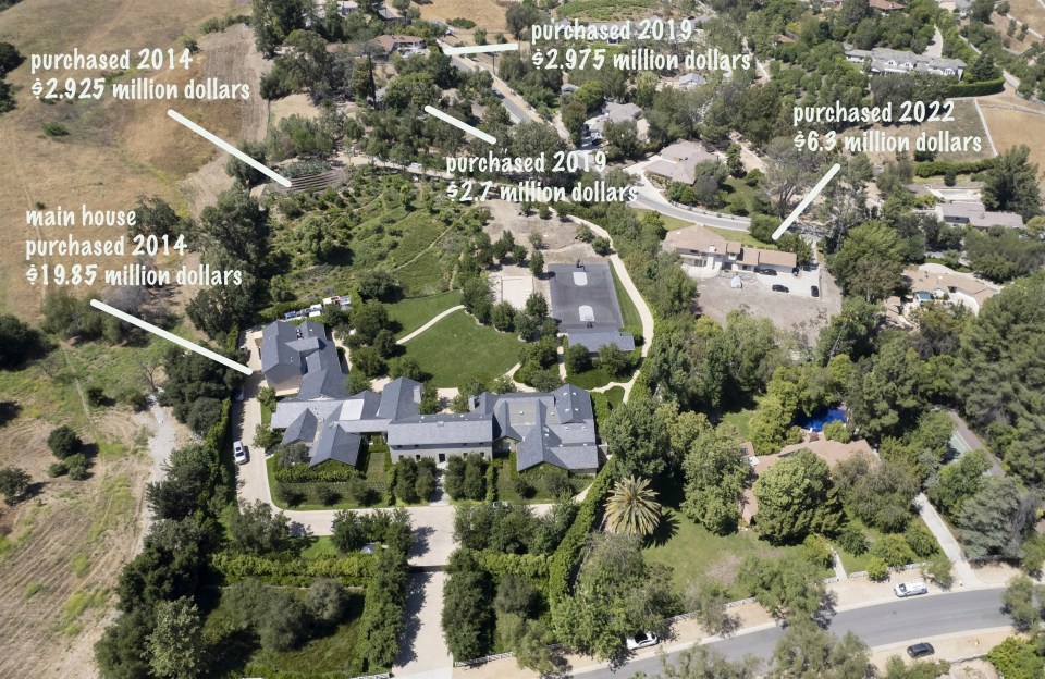 Kim Kardashian’s multi-million dollar Hidden Hills compound seen in aerial shots